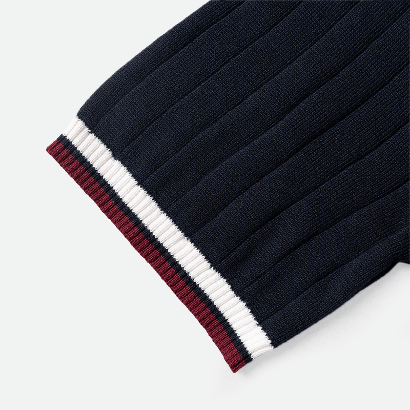 Weston Knit Polo Navy - Oxford-Society