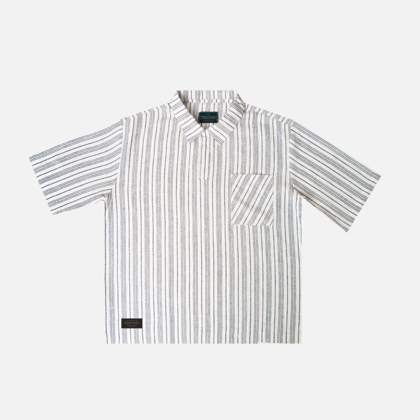 Oxford Society The Sidgwick Line Linen Short Sleeve Shirt White