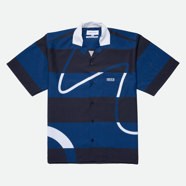 Oxford Society x Stereoflow Serpentine Shirt Black Navy Stripes