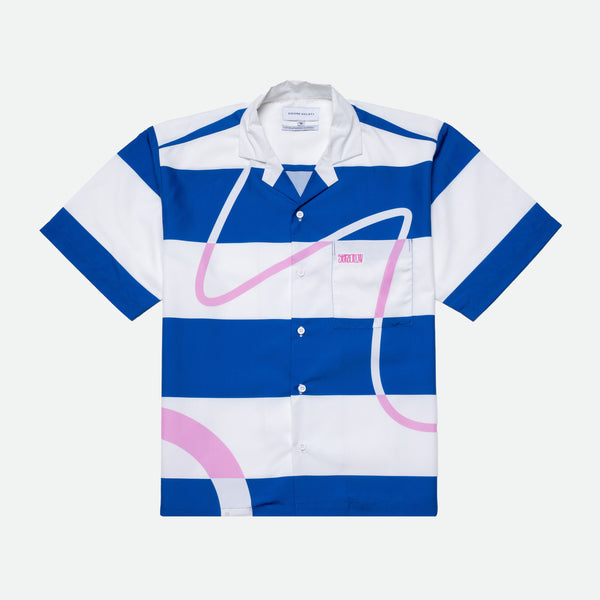 Oxford Society x Stereoflow Serpentine Shirt White Blue Stripes