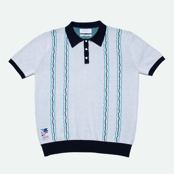 Oxford Society x Stereoflow Barbican Polo Knit Ash White