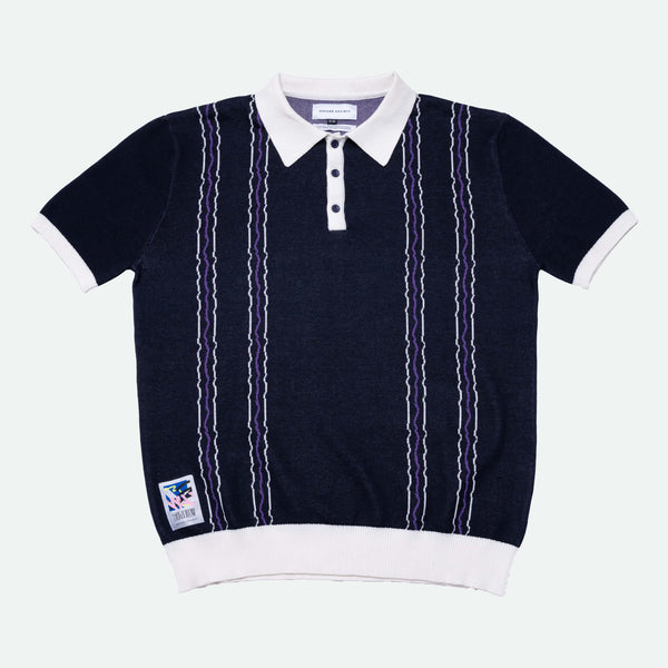 Oxford Society x Stereoflow Barbican Polo Knit Navy