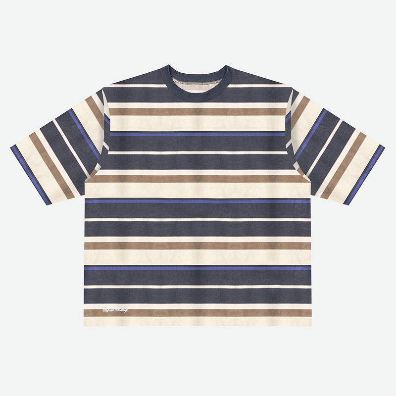 Kent Stripe T-Shirt Navy