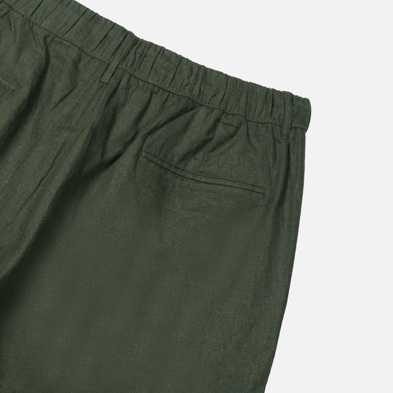 Highcliffe Linen Shorts Dark Olive