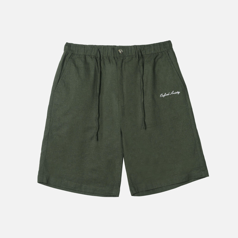 Highcliffe Linen Shorts Dark Olive