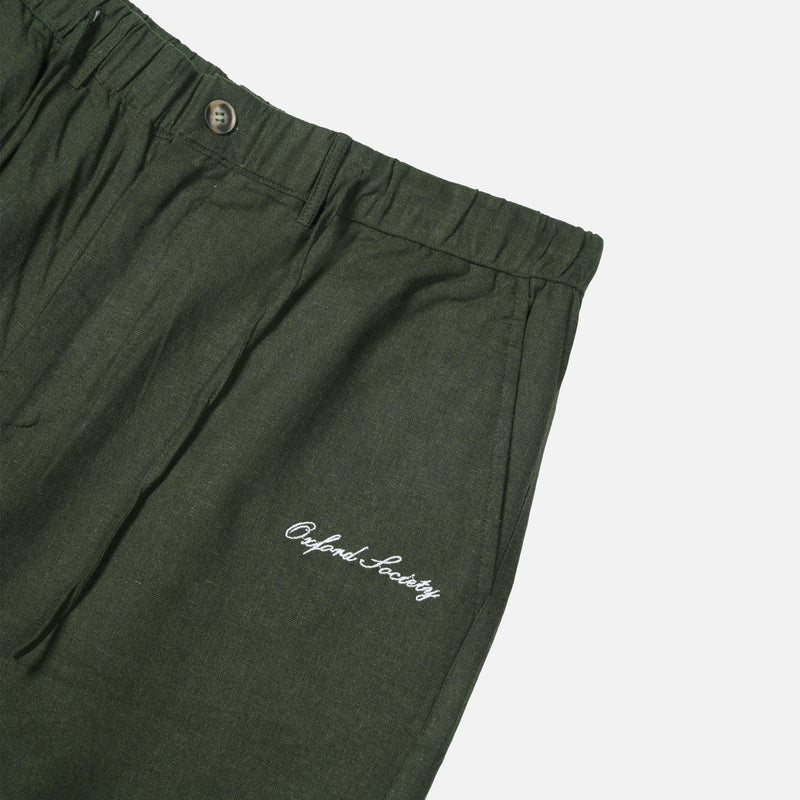 Highcliffe Linen Shorts Dark Olive