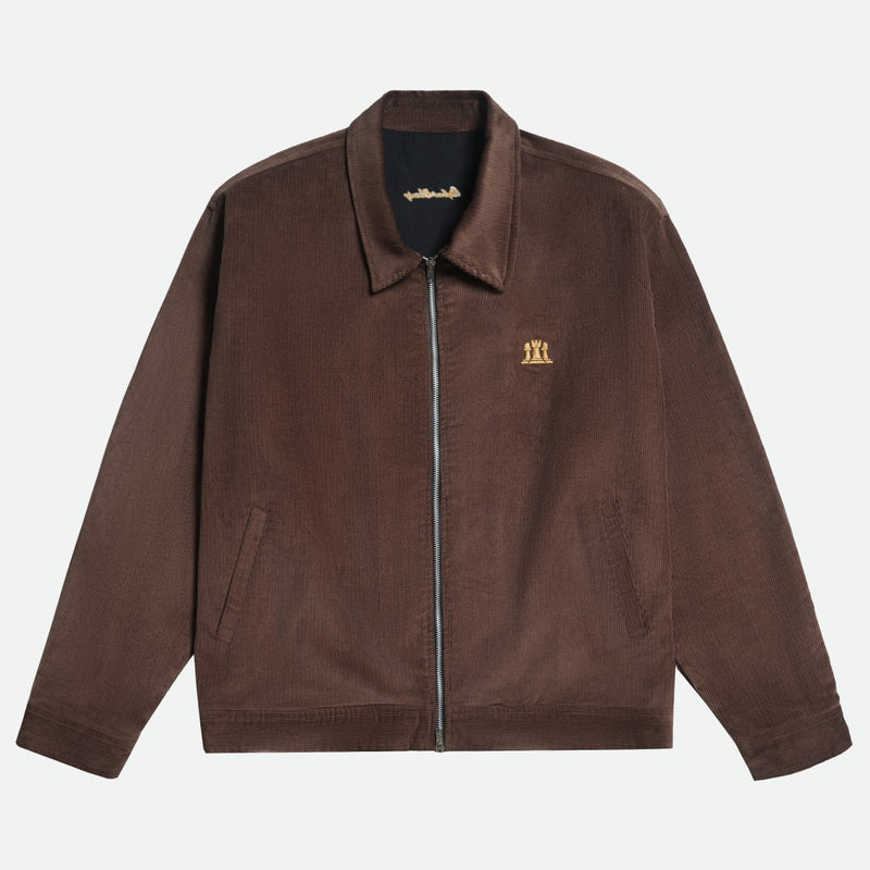 Caldwell Corduroy Double Zip Jacket Brown