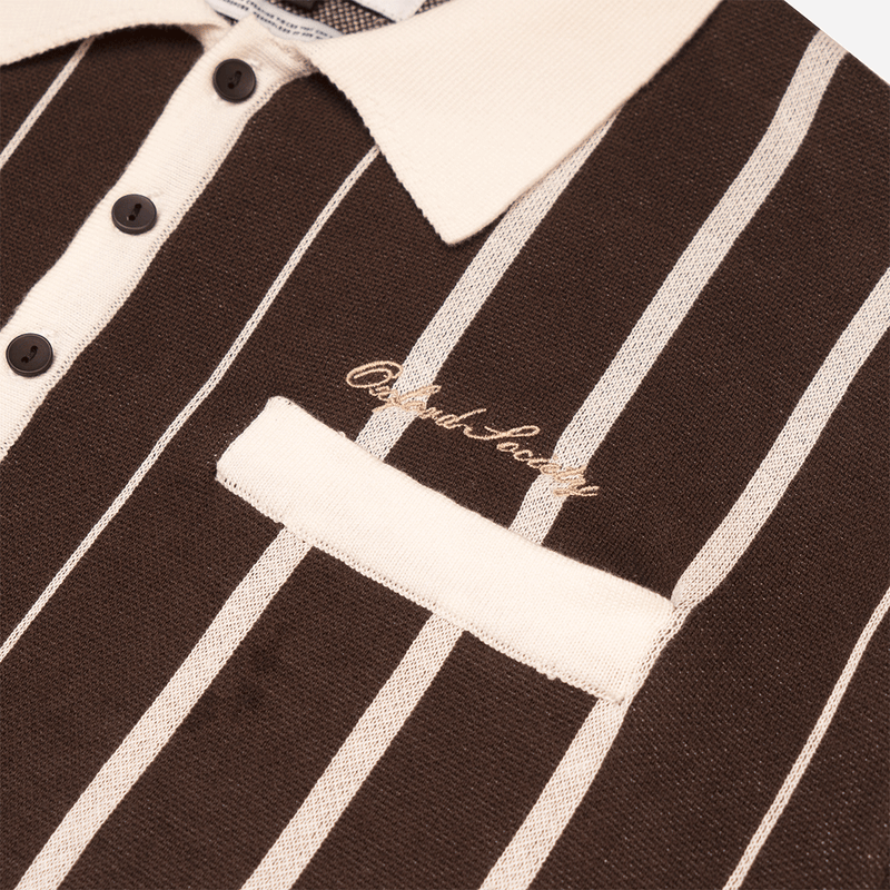 Osborne Longsleeve Polo Knit Brown