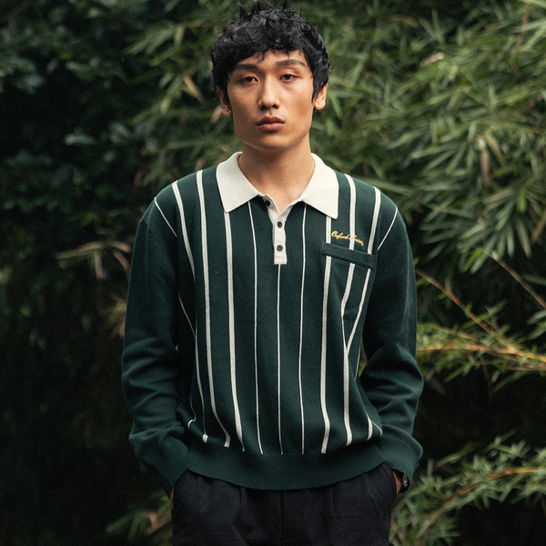 Osborne Longsleeve Polo Knit Green