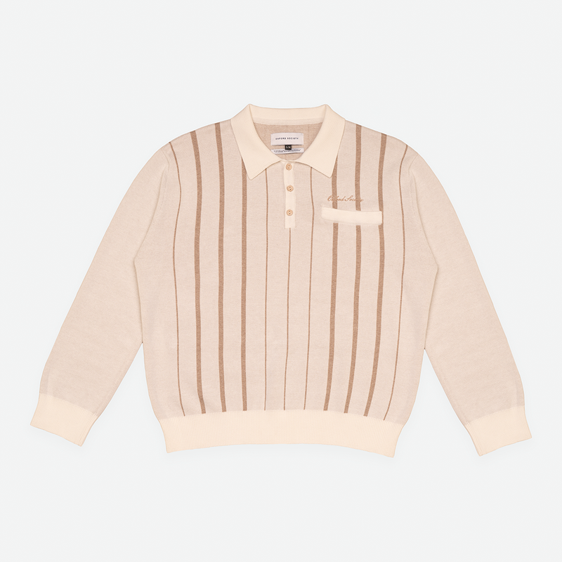 Osborne Longsleeve Polo Knit White