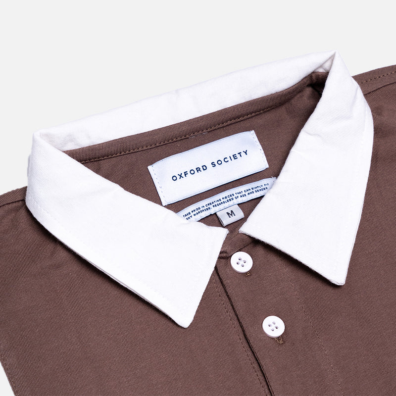 Crescent Polo Shirt Broken White & Brown