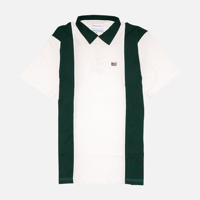 Crescent Polo Shirt Broken White & Green