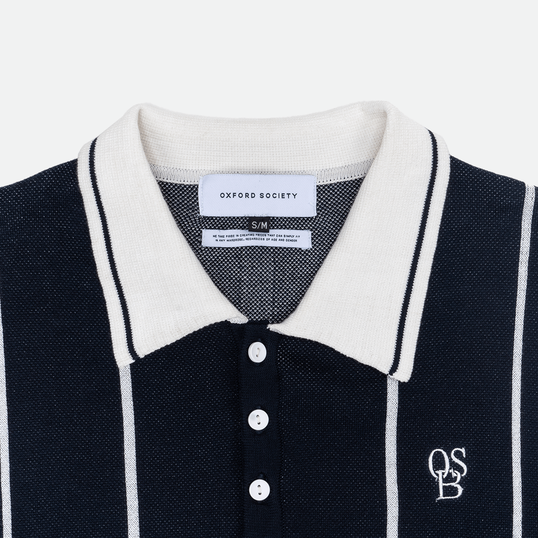 Oxford Society x Brodo Larkins Lane Knit Polo Navy - Oxford-Society