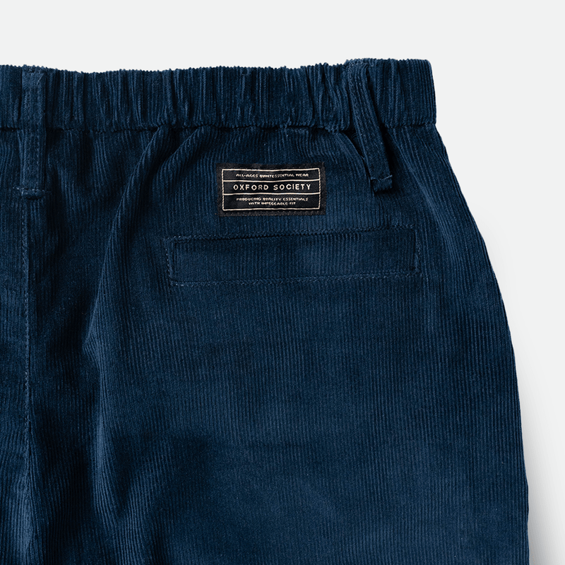 Berwich | Navy Cotton Corduroy Flat Front Trousers – Baltzar
